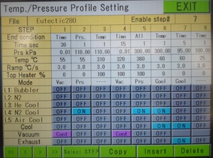 temp & pressure setting